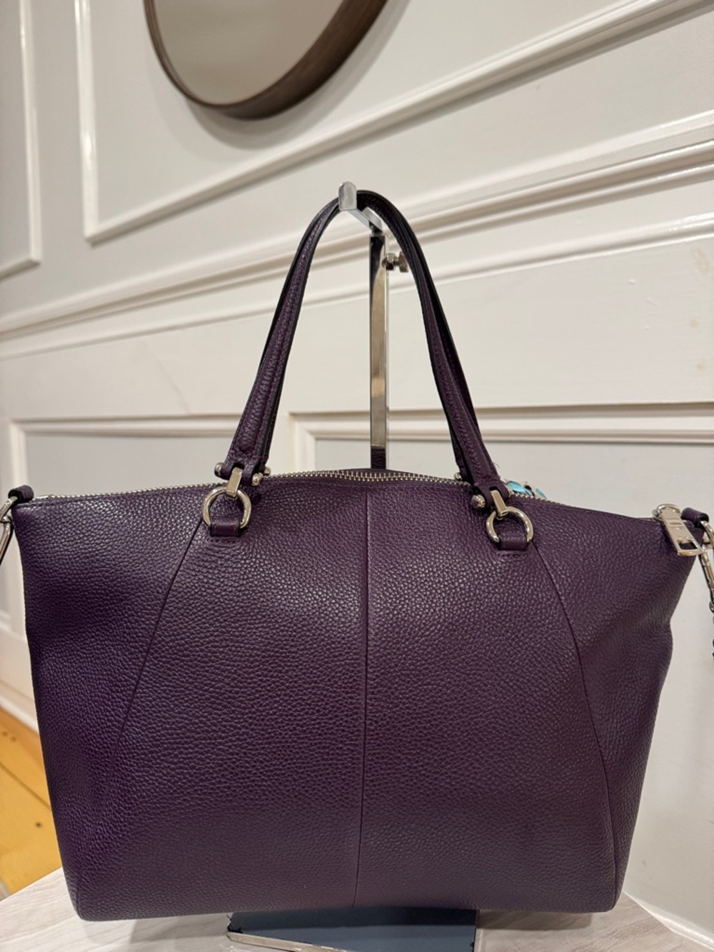 COACH Bag Prairie Purple Leather Satchel Tote EUC - Picture 8 of 17